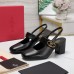 Valentino VLogo Locker Mary-Jane Slingback Pumps 60mm in Black Calfskin Valentino VLogo Locker Mary-Jane Slingback Pumps 60mm in Black Calfskin