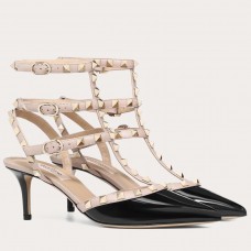 Valentino Rockstud Caged Pumps 65mm In Black Patent Leather Valentino Rockstud Caged Pumps 65mm In Black Patent Leather
