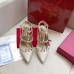 Valentino Rockstud Ankle Strap Pumps 100mm In White Calfskin Valentino Rockstud Ankle Strap Pumps 100mm In White Calfskin