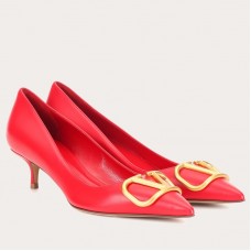 Valentino Garavani Vlogo Pumps 45mm In Red Lambskin Valentino Garavani Vlogo Pumps 45mm In Red Lambskin