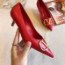 Valentino Garavani Vlogo Pumps 45mm In Red Lambskin