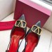 Valentino Vlogo Slingback Pumps 40mm In Black Leather Valentino Vlogo Slingback Pumps 40mm In Black Leather