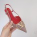 Valentino Vlogo Slingback Pumps 40mm In Poudre Leather Valentino Vlogo Slingback Pumps 40mm In Poudre Leather