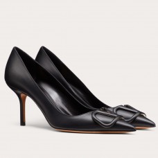 Valentino VLOGO Pumps 80mm In Black Calfskin Valentino VLOGO Pumps 80mm In Black Calfskin