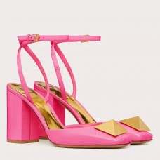 Valentino One Stud Pumps 90mm In Pink Patent Leather Valentino One Stud Pumps 90mm In Pink Patent Leather