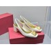 Valentino One Stud Slingback Pumps 60mm In White Patent Leather