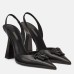Versace La Medusa Slingback Pumps In Black Leather Versace La Medusa Slingback Pumps In Black Leather