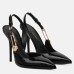 Versace Safety Pin Slingback Pumps In Black Patent Leather Versace Safety Pin Slingback Pumps In Black Patent Leather