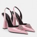 Versace La Medusa Slingback Pumps In Pink Satin Versace La Medusa Slingback Pumps In Pink Satin
