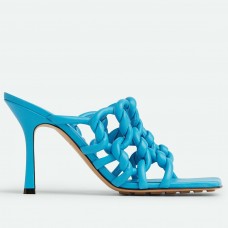 Bottega Veneta Stretch Twist Sandals In Blue Lambskin Bottega Veneta Stretch Twist Sandals In Blue Lambskin