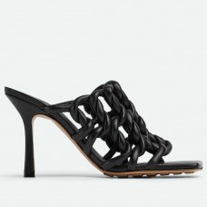 Bottega Veneta Stretch Twist Sandals In Black Lambskin Bottega Veneta Stretch Twist Sandals In Black Lambskin