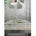 Bottega Veneta Stretch Twist Sandals In Silver Metallic Lambskin
