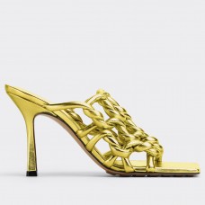 Bottega Veneta Stretch Twist Sandals In Gold Metallic Lambskin Bottega Veneta Stretch Twist Sandals In Gold Metallic Lambskin