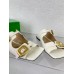 Bottega Veneta Stretch Buckle Sandals in White Calfskin