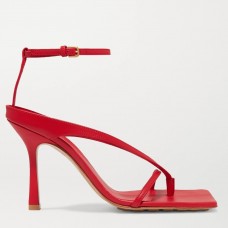 Bottega Veneta Ankle-strap Stretch Sandals In Red Leather Bottega Veneta Ankle-strap Stretch Sandals In Red Leather