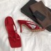 Bottega Veneta Ankle-strap Stretch Sandals In Red Leather Bottega Veneta Ankle-strap Stretch Sandals In Red Leather