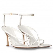 Bottega Veneta Ankle-strap Stretch Sandals In White Leather Bottega Veneta Ankle-strap Stretch Sandals In White Leather