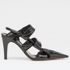 Bottega Veneta BV Point Slingback Sandals In Black Lambskin Bottega Veneta BV Point Slingback Sandals In Black Lambskin