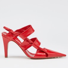 Bottega Veneta BV Point Slingback Sandals In Red Lambskin Bottega Veneta BV Point Slingback Sandals In Red Lambskin
