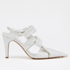 Bottega Veneta BV Point Slingback Sandals In White Lambskin Bottega Veneta BV Point Slingback Sandals In White Lambskin