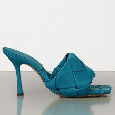 Bottega Veneta Lido Sandals In Blue Intrecciato Leather Bottega Veneta Lido Sandals In Blue Intrecciato Leather