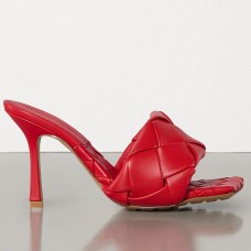 Bottega Veneta Lido Sandals In Red Intrecciato Leather Bottega Veneta Lido Sandals In Red Intrecciato Leather