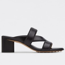 Bottega Veneta Band Sandals 55MM In Black Calfskin Bottega Veneta Band Sandals 55MM In Black Calfskin