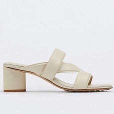 Bottega Veneta Band Sandals 55MM In White Calfskin Bottega Veneta Band Sandals 55MM In White Calfskin