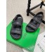 Bottega Veneta Jack Flat Slingback Sandals in Black Lambskin