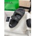 Bottega Veneta Jack Flat Slingback Sandals in Black Lambskin