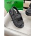Bottega Veneta Jack Flat Slingback Sandals in Black Lambskin