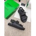 Bottega Veneta Jack Flat Slingback Sandals in Black Lambskin