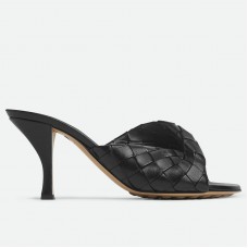 Bottega Veneta Blink Mules 80mm in Black Intrecciato Lambskin Bottega Veneta Blink Mules 80mm in Black Intrecciato Lambskin