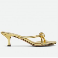 Bottega Veneta Blink Sandals 50mm in Gold Metallic Lambskin Bottega Veneta Blink Sandals 50mm in Gold Metallic Lambskin