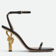 Bottega Veneta Knot Sandals 90mm in Black Lambskin Bottega Veneta Knot Sandals 90mm in Black Lambskin