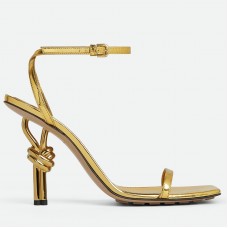 Bottega Veneta Knot Sandals 90mm in Gold Leather Bottega Veneta Knot Sandals 90mm in Gold Leather
