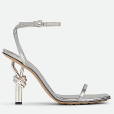 Bottega Veneta Knot Sandals 90mm in Silver Leather Bottega Veneta Knot Sandals 90mm in Silver Leather