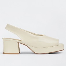 Bottega Veneta Stack Slingback Sandals In White Lambskin Bottega Veneta Stack Slingback Sandals In White Lambskin