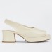 Bottega Veneta Stack Slingback Sandals In White Lambskin