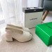 Bottega Veneta Stack Slingback Sandals In White Lambskin
