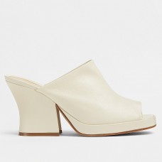 Bottega Veneta Stack Platform Sandals In White Lambskin Bottega Veneta Stack Platform Sandals In White Lambskin