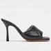 Bottega Veneta Rubber Lido Sandals In Black Quilted Lambskin Bottega Veneta Rubber Lido Sandals In Black Quilted Lambskin