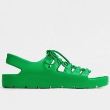 Bottega Veneta Jelly Sandals In Green Rubber Bottega Veneta Jelly Sandals In Green Rubber