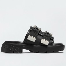 Bottega Veneta Flash Flat Sandals In Black Technical Fabric Bottega Veneta Flash Flat Sandals In Black Technical Fabric