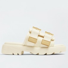Bottega Veneta Flash Flat Sandals In White Technical Fabric Bottega Veneta Flash Flat Sandals In White Technical Fabric