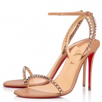 Christian Louboutin So Me 100mm Sandals In Nude Lambskin Christian Louboutin So Me 100mm Sandals In Nude Lambskin