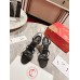 Christian Louboutin Emilie 100MM Sandals In Black Glittered Leather