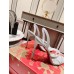 Christian Louboutin Emilie 100MM Sandals In Silver Glittered Leather