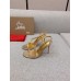 Christian Louboutin Rosalie Strass Sandals 100mm in Gold Leather Christian Louboutin Rosalie Strass Sandals 100mm in Gold Leather