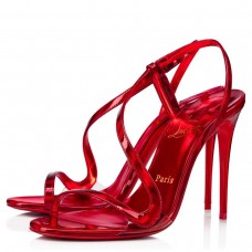 Christian Louboutin Rosalie Sandals 100mm in Red Patent Leather